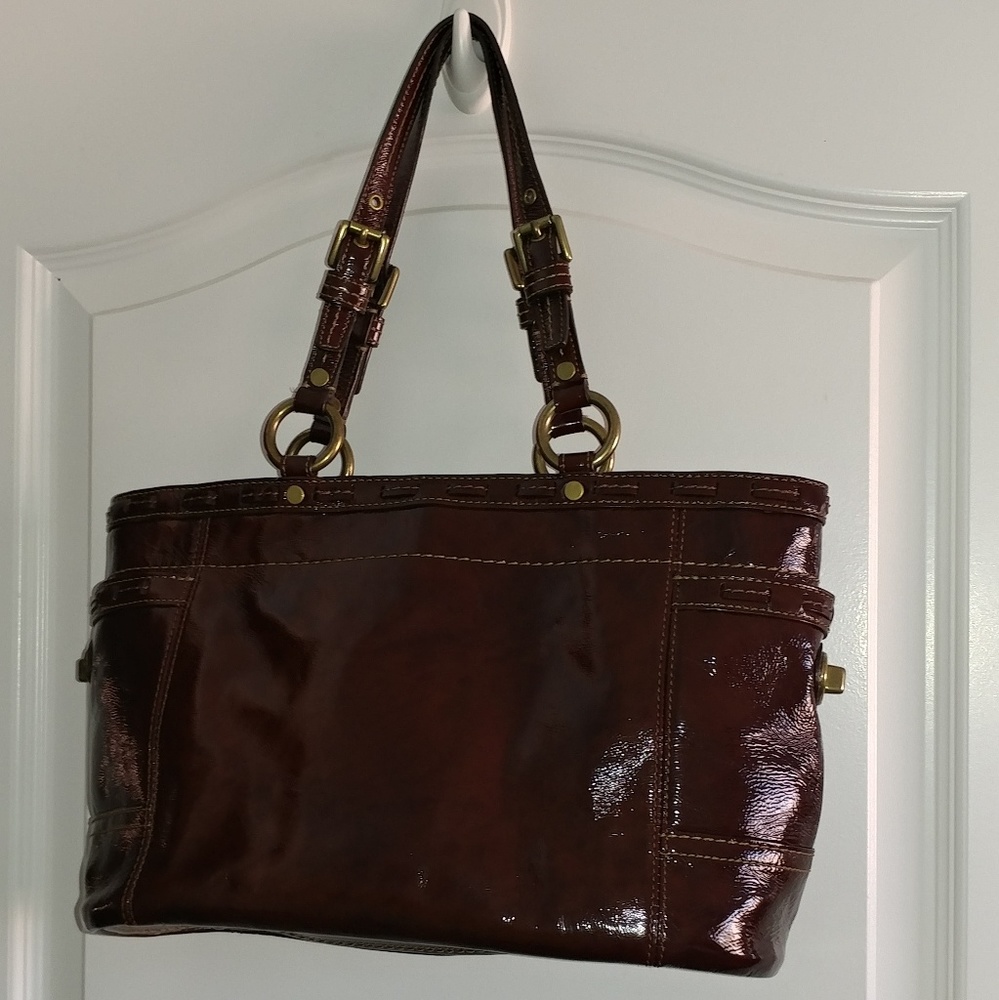 EUC COACH Laced Patent Gallery Tote - Picture 3 of 8